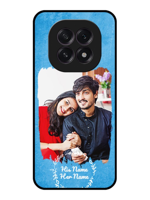 Custom Oppo F29 5G Custom Glass Phone Case - Blue Color Vintage Design