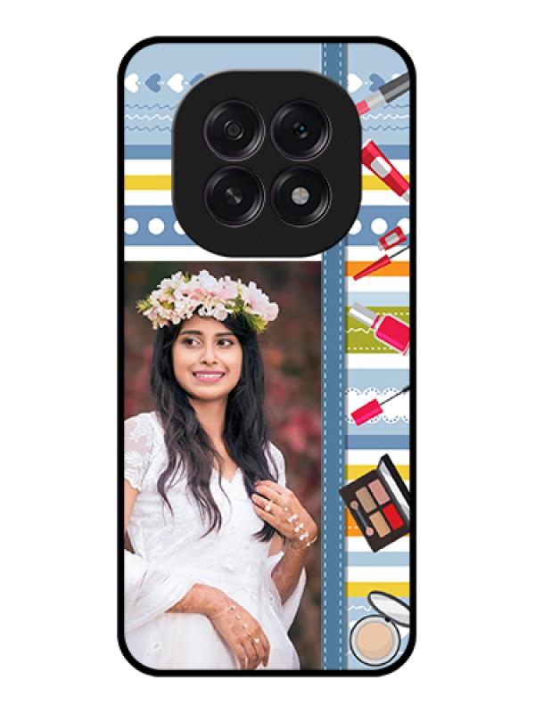 Custom Oppo F29 5G Custom Glass Phone Case - Makeup Icons Design