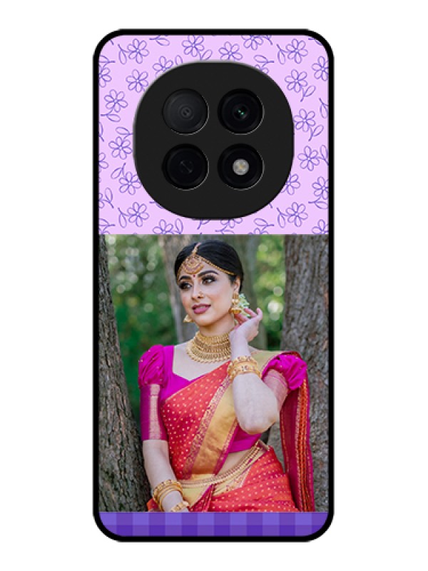 Custom Oppo F29 Pro 5G Custom Glass Phone Case - Purple Floral Design