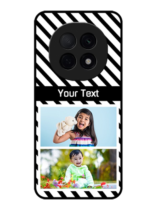 Custom Oppo F29 Pro 5G Custom Glass Phone Case - Black And White Stripes Design