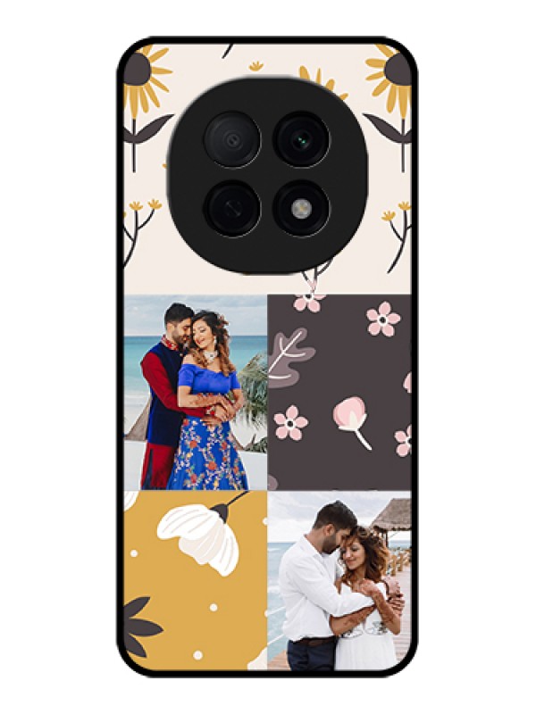 Custom Oppo F29 Pro 5G Custom Glass Phone Case - 3 Images With Floral Design