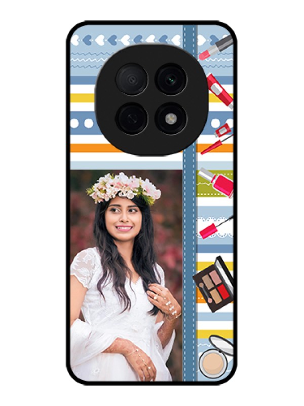 Custom Oppo F29 Pro 5G Custom Glass Phone Case - Makeup Icons Design