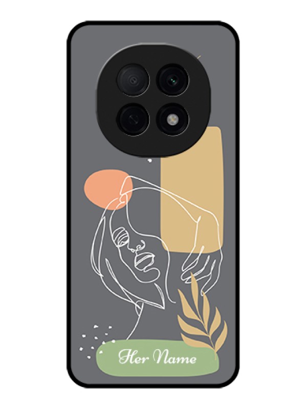Custom Oppo F29 Pro 5G Custom Glass Phone Case - Gazing Woman Line Art Design