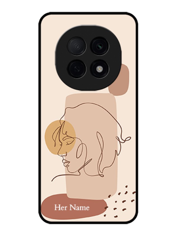 Custom Oppo F29 Pro 5G Custom Glass Phone Case - Calm Woman Line Art Design