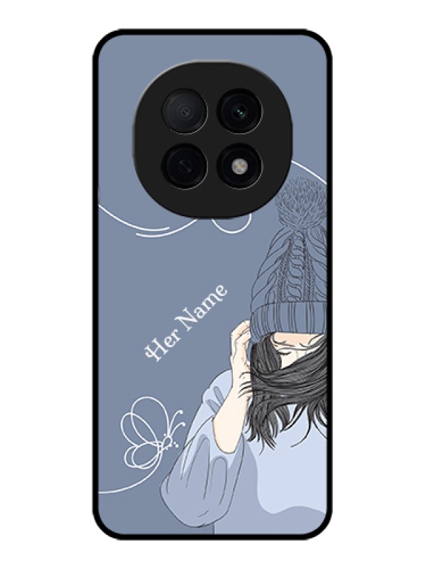 Custom Oppo F29 Pro 5G Custom Glass Phone Case - Girl In Winter Outfit Design