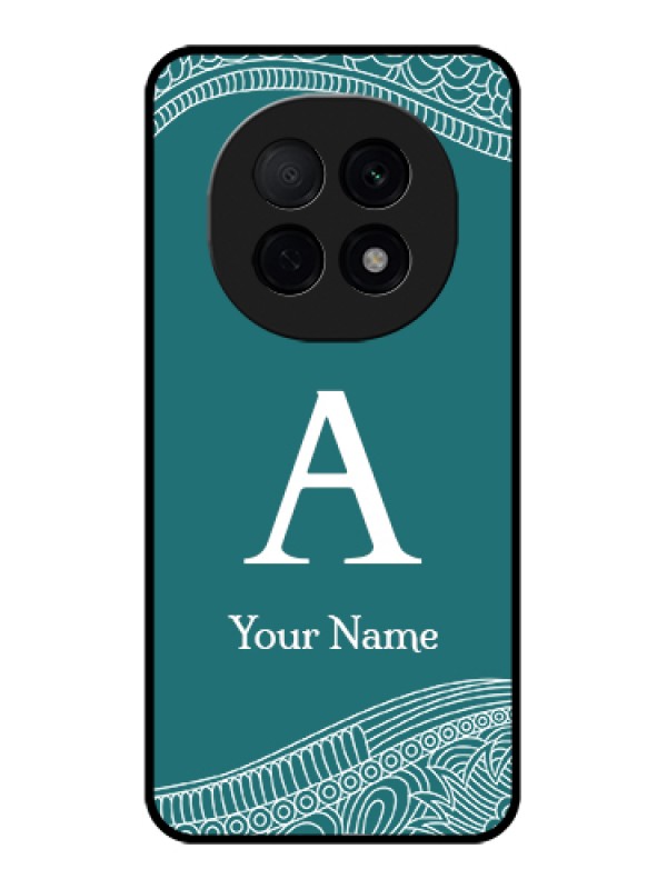 Custom Oppo F29 Pro 5G Custom Glass Phone Case - Line Art Pattern With Custom Name Design