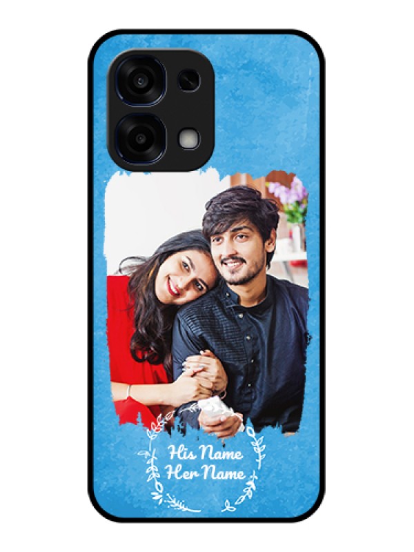 Custom Oppo F31 5G Custom Glass Phone Case - Blue Color Vintage Design