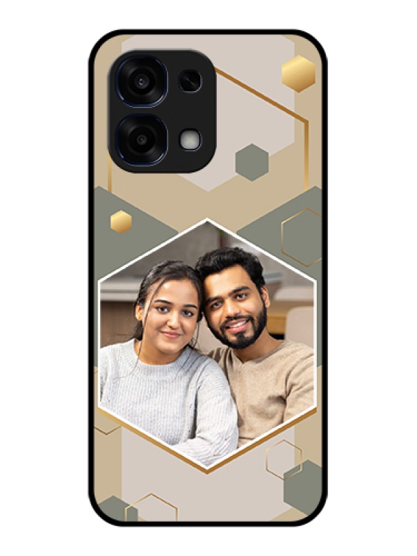 Custom Oppo F31 5G Custom Glass Phone Case - Stylish Hexagon Pattern Design