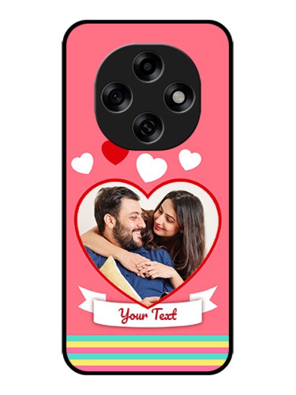 Custom Oppo F31 Pro 5G Custom Glass Phone Case - Love Shapes Doodle Design