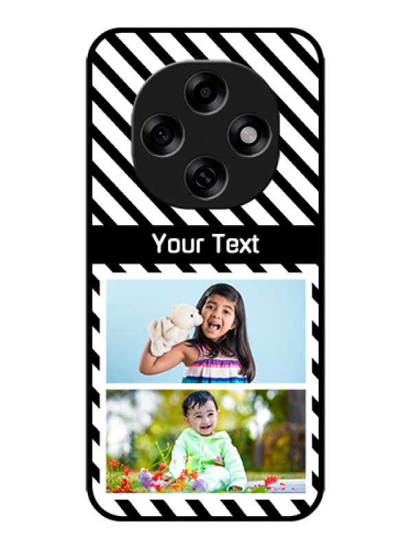 Custom Oppo F31 Pro 5G Custom Glass Phone Case - Black And White Stripes Design