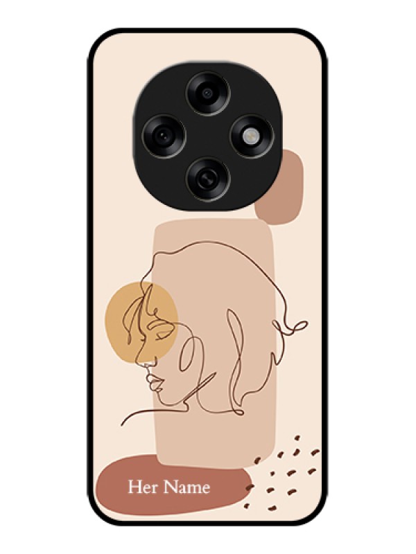 Custom Oppo F31 Pro 5G Custom Glass Phone Case - Calm Woman Line Art Design