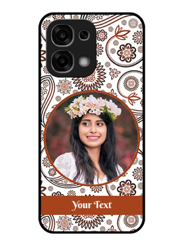 Custom Oppo F33 5G Custom Glass Phone Case - Abstract Flower Design