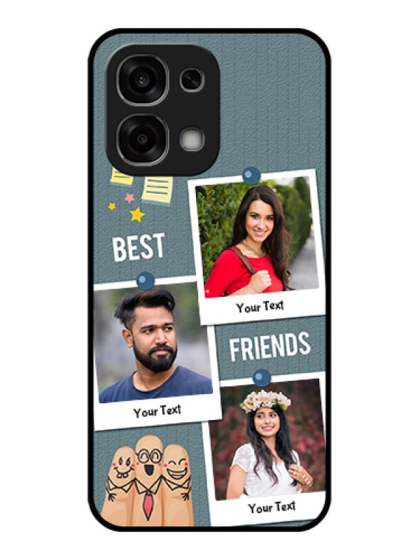 Custom Oppo F33 5G Custom Glass Phone Case - Sticky Frames And Friendship Design