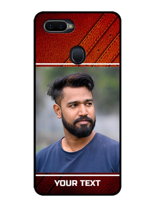 Custom Oppo F9 Pro Personalized Glass Phone Case  - Leather Phone Case Design