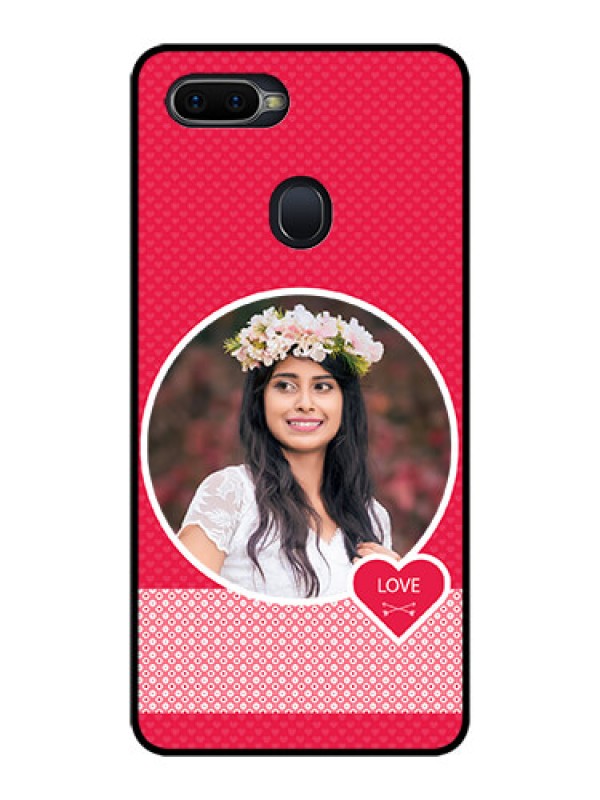 Custom Oppo F9 Pro Personalised Glass Phone Case  - Pink Pattern Design