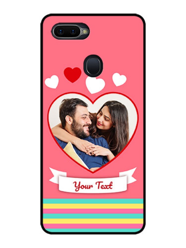 Custom Oppo F9 Pro Photo Printing on Glass Case  - Love Doodle Design