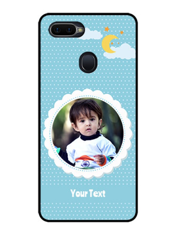 Custom Oppo F9 Pro Personalised Glass Phone Case  - Violet Pattern Design