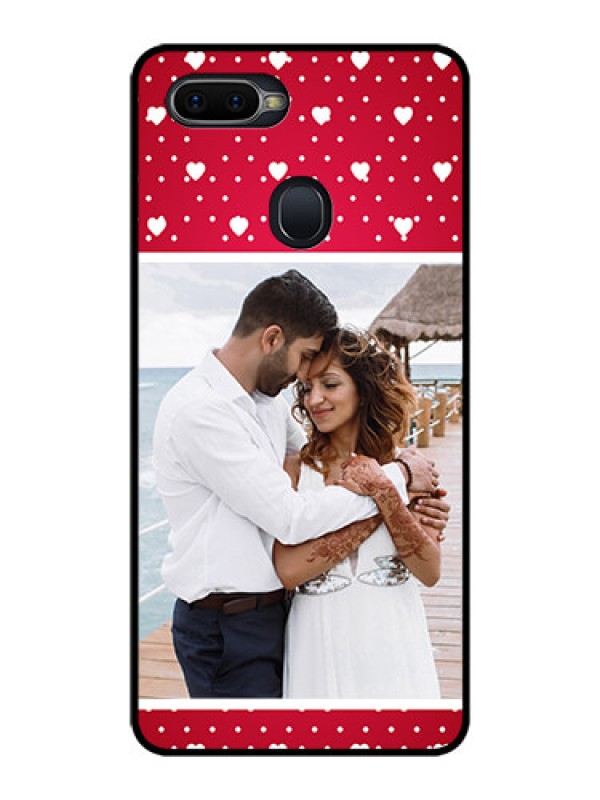 Custom Oppo F9 Pro Photo Printing on Glass Case  - Hearts Mobile Case Design