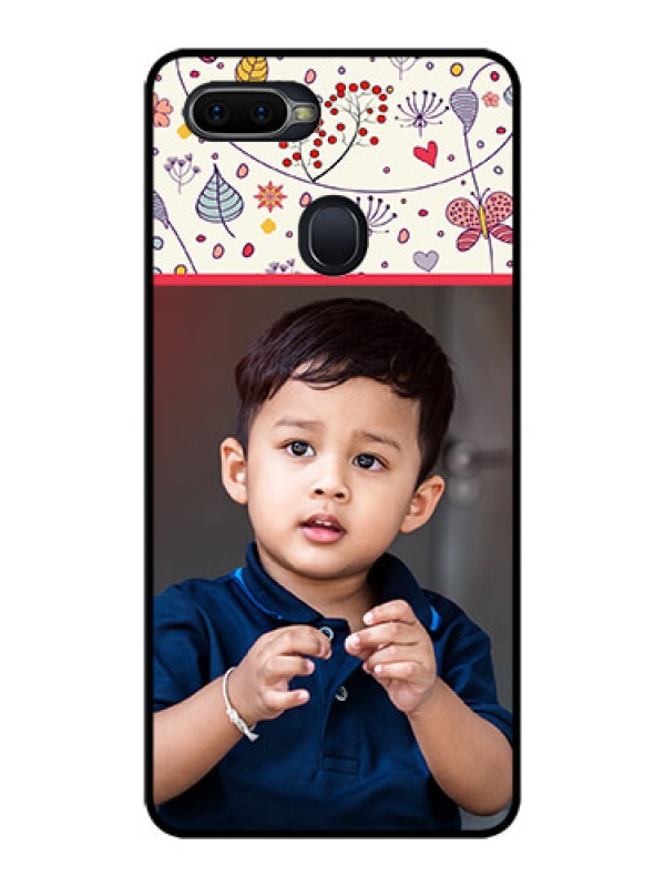 Custom Oppo F9 Pro Custom Glass Mobile Case  - Premium Floral Design