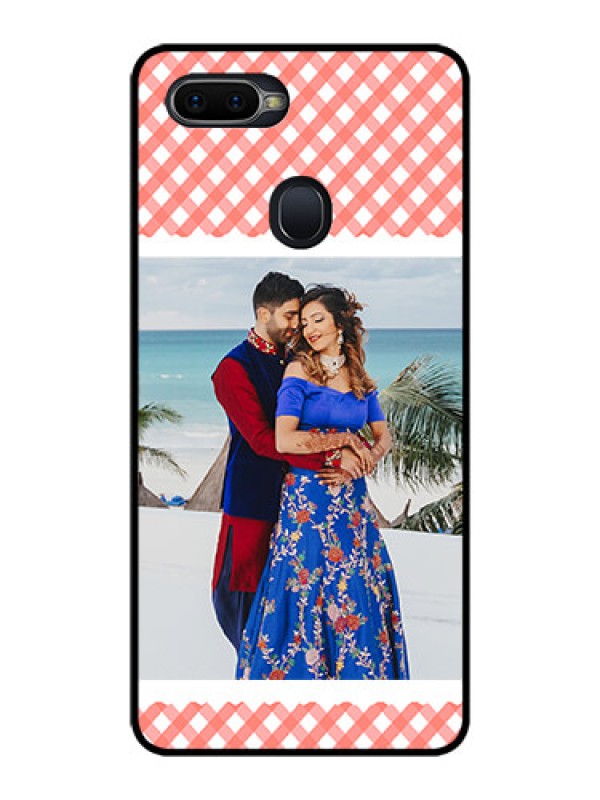 Custom Oppo F9 Pro Personalized Glass Phone Case  - Pink Pattern Design