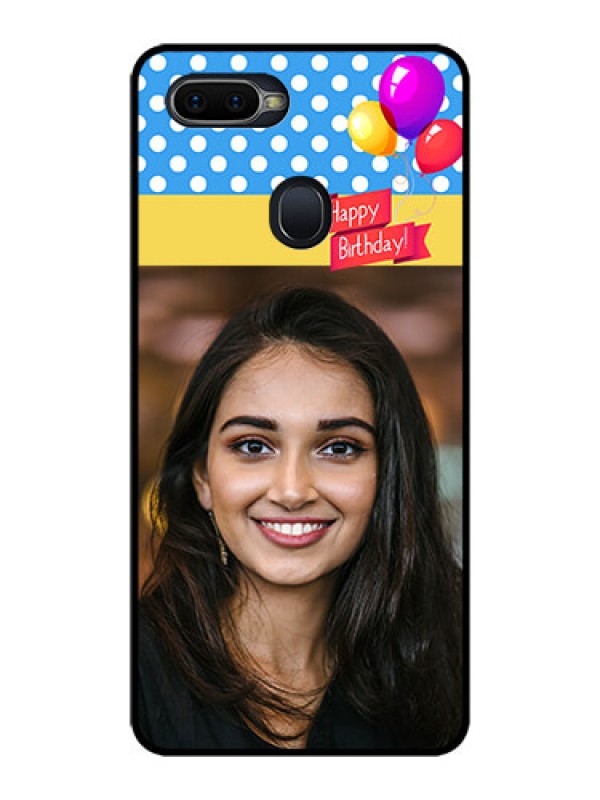 Custom Oppo F9 Pro Custom Glass Mobile Case  - Happy Birthday Design