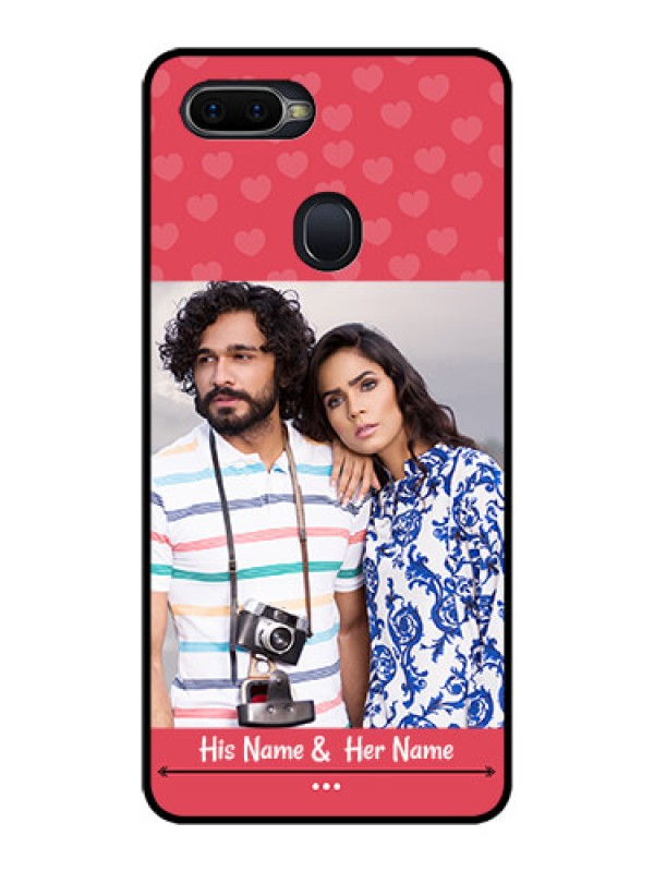 Custom Oppo F9 Pro Photo Printing on Glass Case  - Simple Love Design