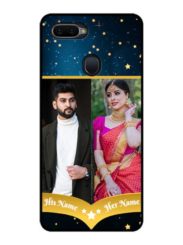 Custom Oppo F9 Pro Custom Glass Phone Case  - Galaxy Stars Backdrop Design