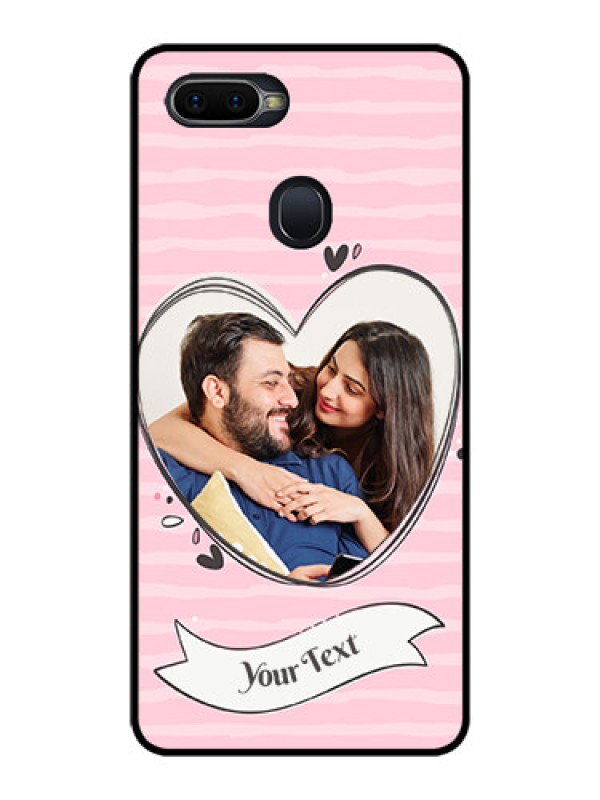 Custom Oppo F9 Pro Custom Glass Phone Case  - Vintage Heart Design