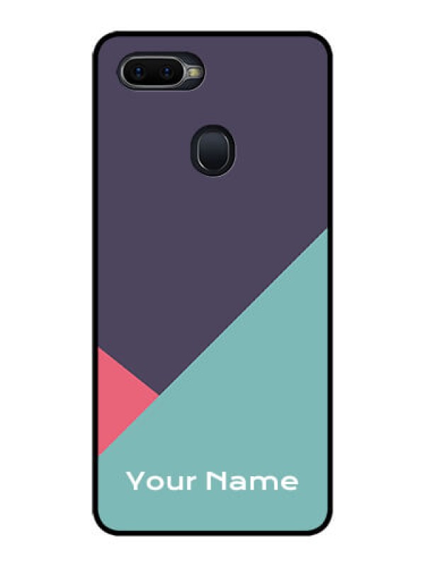 Custom Oppo F9 Pro Custom Glass Mobile Case - Tri Color abstract Design