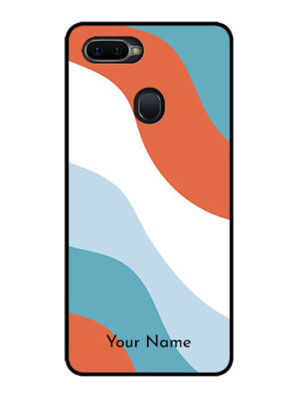 Custom Oppo F9 Pro Custom Glass Mobile Case - coloured Waves Design