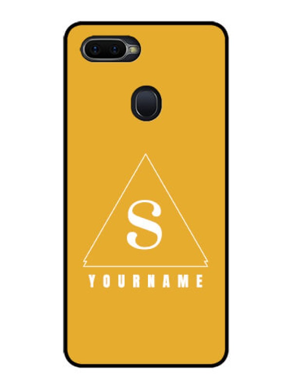 Custom Oppo F9 Pro Personalized Glass Phone Case - simple triangle Design