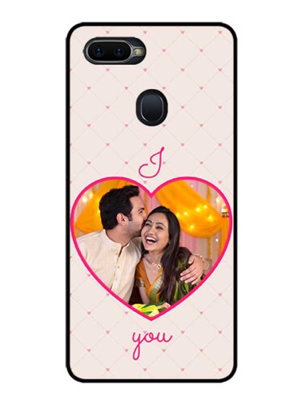 Custom Oppo F9 Custom Glass Mobile Case  - Heart Shape Design