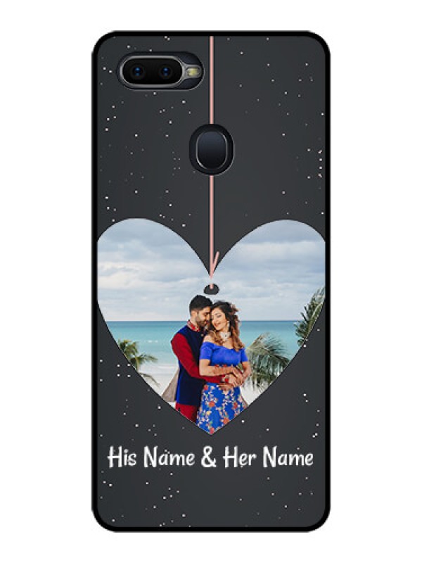 Custom Oppo F9 Custom Glass Phone Case  - Hanging Heart Design