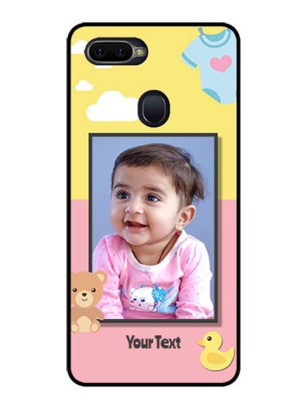 Custom Oppo F9 Photo Printing on Glass Case  - Kids 2 Color Design