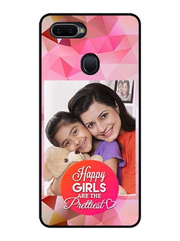 Custom Oppo F9 Photo Printing on Glass Case  - Abstract Triangle Design
