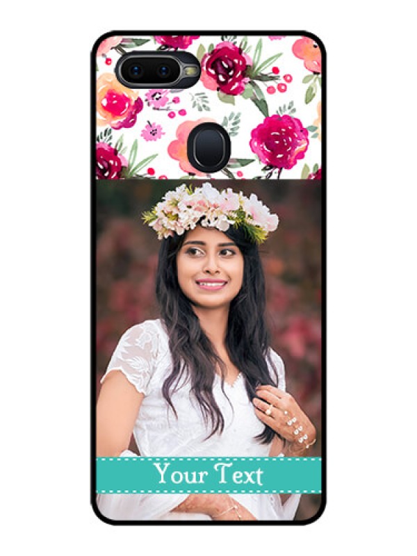 Custom Oppo F9 Custom Glass Phone Case  - Watercolor Floral Design