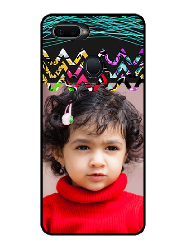 Custom Oppo F9 Personalized Glass Phone Case  - Neon Abstract Design