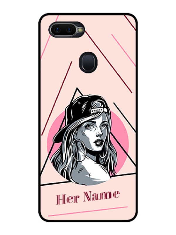 Custom Oppo F9 Personalized Glass Phone Case - Rockstar Girl Design