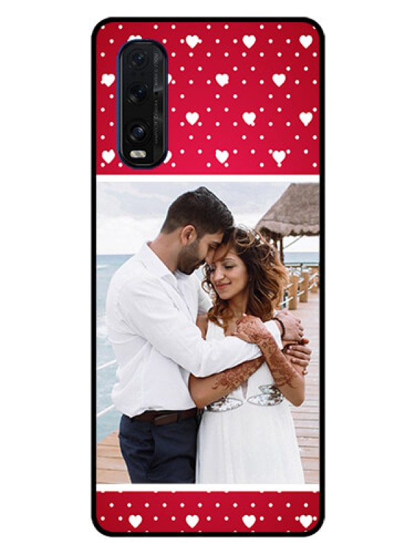 Custom Oppo Find X2 Photo Printing on Glass Case  - Hearts Mobile Case Design