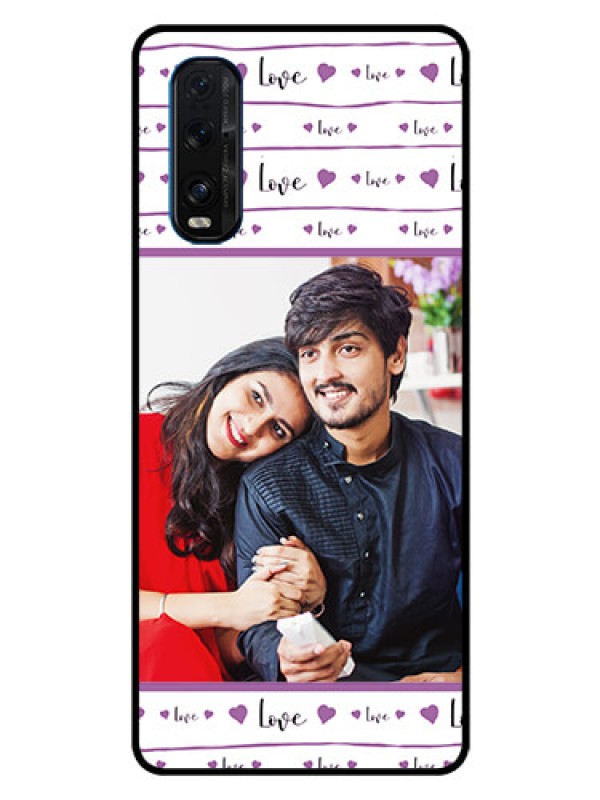 Custom Oppo Find X2 Custom Glass Mobile Case  - Couples Heart Design
