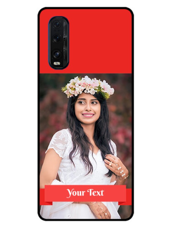 Custom Oppo Find X2 Custom Glass Phone Case  - Simple Red Color Design