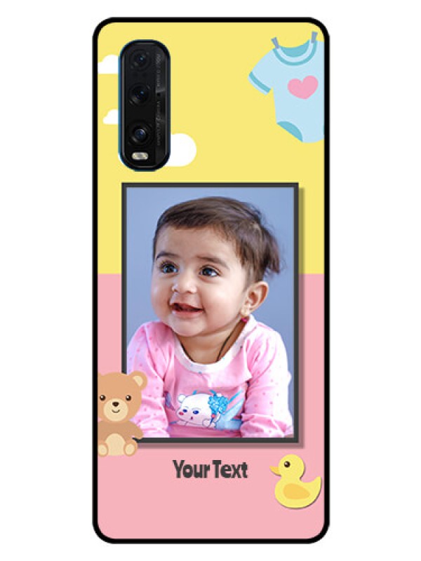 Custom Oppo Find X2 Photo Printing on Glass Case  - Kids 2 Color Design