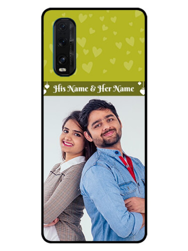 Custom Oppo Find X2 Custom Glass Phone Case  - You & Me Heart Design