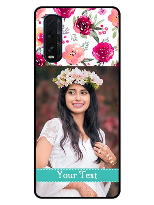 Custom Oppo Find X2 Custom Glass Phone Case  - Watercolor Floral Design