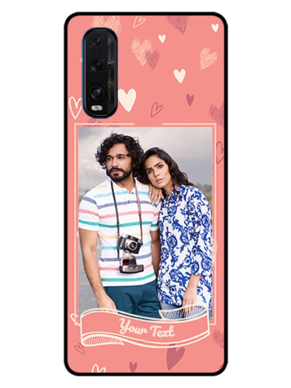 Custom Oppo Find X2 Custom Glass Phone Case  - Love doodle art Design