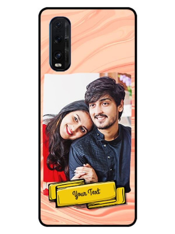 Custom Oppo Find X2 Personalized Glass Phone Case  - Marble Texture Design