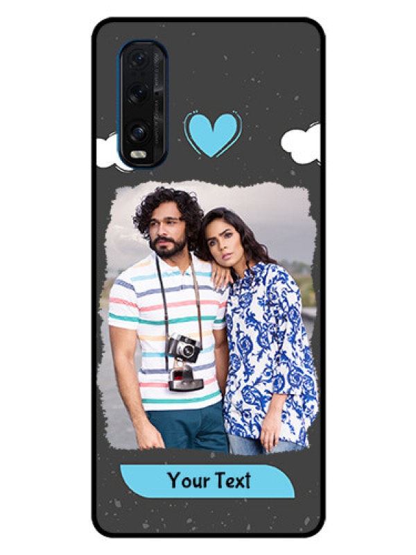 Custom Oppo Find X2 Custom Glass Phone Case  - Splashes with love doodles Design