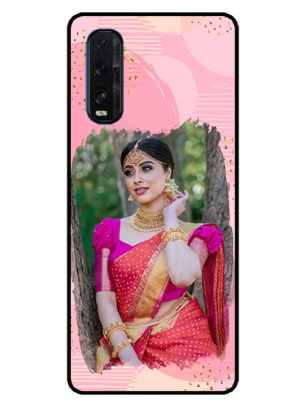Custom Oppo Find X2 Personalized Glass Phone Case  - Gold Glitter Splash Design