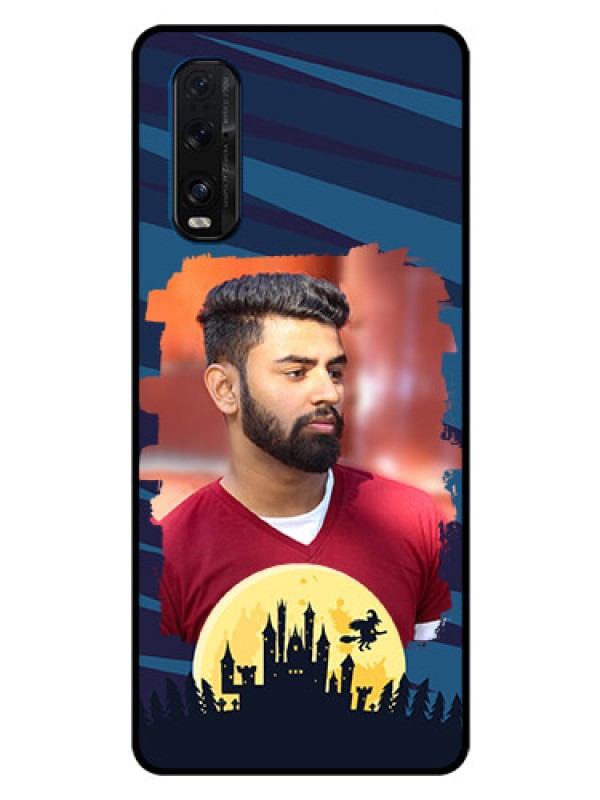 Custom Oppo Find X2 Photo Printing on Glass Case  - Halloween Witch Design 