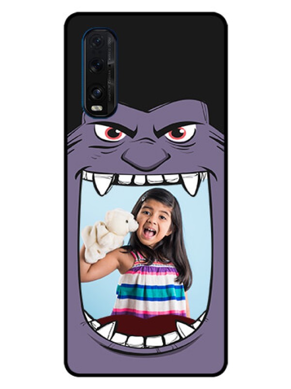 Custom Oppo Find X2 Custom Glass Phone Case  - Angry Monster Design